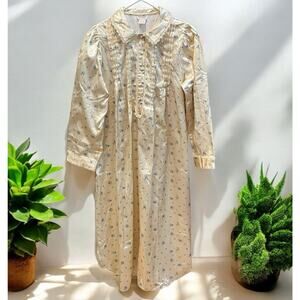 VTG Barbizon Cuddleskin Nightgown Size Medium Floral Sleepwear Granny Core